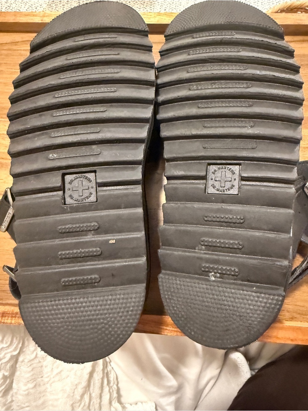 Dr. Martens Voss II Black Platform Sandals with Yellow Stitching - Air Wair - Picture 8 of 11